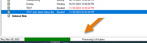 On-Screen Takeoff status bar showing Auto Name progress