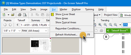 On-Screen Takeoff Condition Properties dialog box showing the named range reference