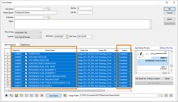 OST Cover Sheet - Auto Name Complete and Page numbers updated