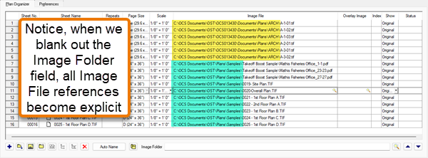 On-Screen Takeoff Cover Sheet - if you clear the Image Folder field, all Image File Paths become explicit