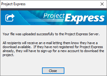 OST send file via Project Express confirmation