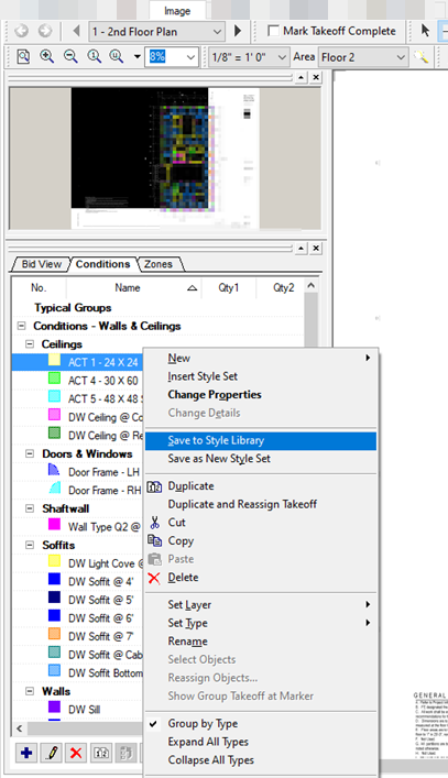 OST Conditions window Save to Style