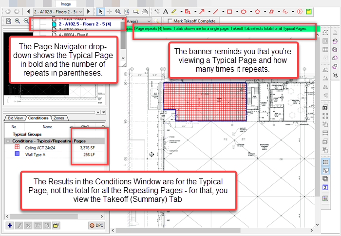 OST Image Tab showing Typical Page with takeoff