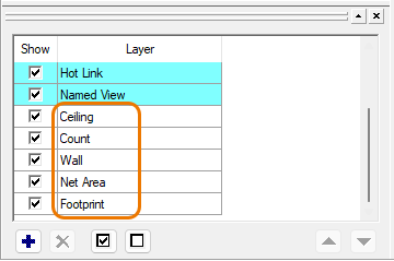 On-Screen Takeoff Layers window showing Auto Takeoff's Layers
