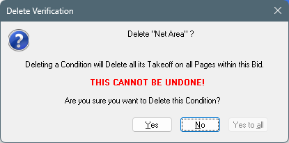On-Screen Takeoff Delete Condition verification