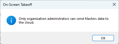 On-Screen Takeoff Synchronize Databases dialog box, expanded