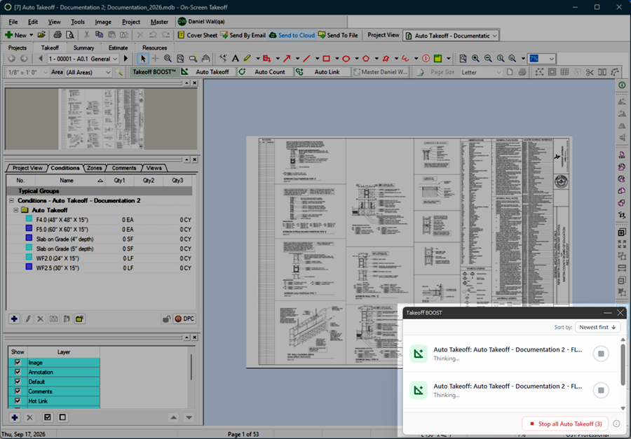 Auto Takeoff running on multiple pages