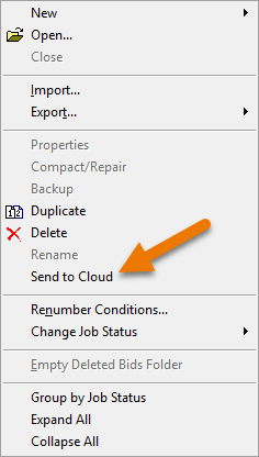 On-Screen Takeoff Projects Tab highlighting CloudSync
