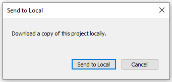 On-Screen Takeoff Projects Tab Send to Local confirmation