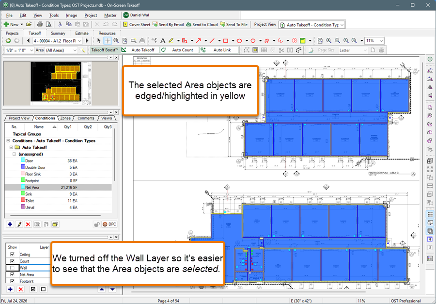 All objects for a Condition selected - highlighted