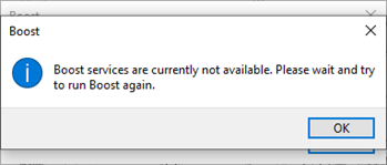 OST Boost Service not available
