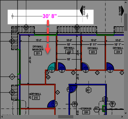 Draw Dimension line away from existing linears