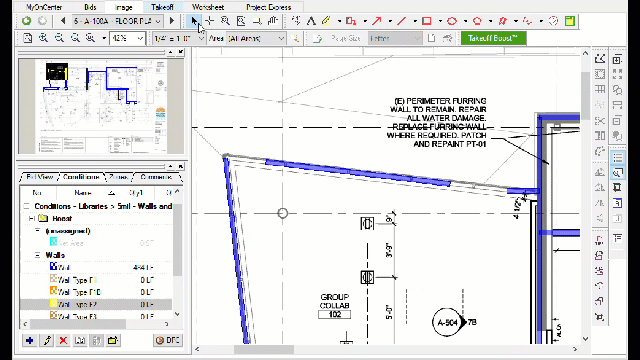 Takeoff Boost walls need to be adjusted to match the angle and size of walls on the plan