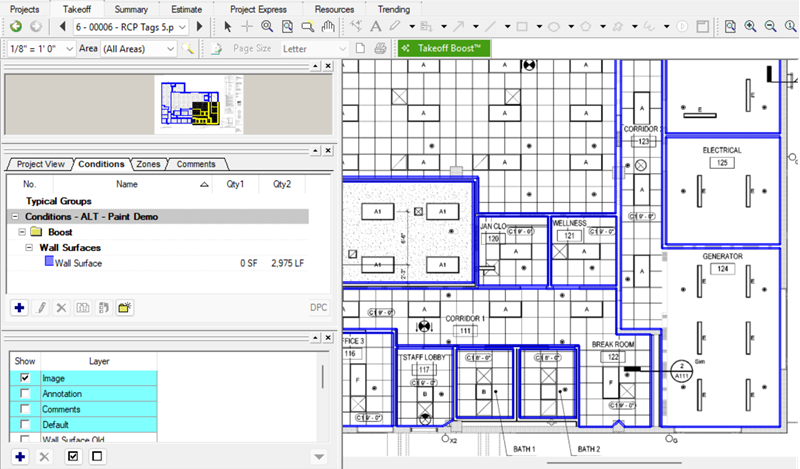 On-Screen Takeoff's Takeoff Boost results before update