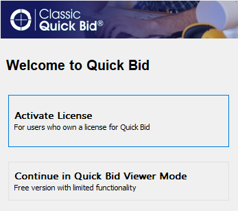 select activate a license or continue using unlicensed version