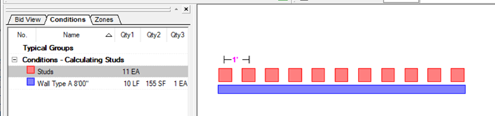 OST Count objects 12 inches on center