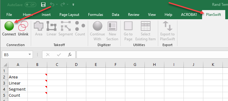 PlanSwift Integration with Excel templates
