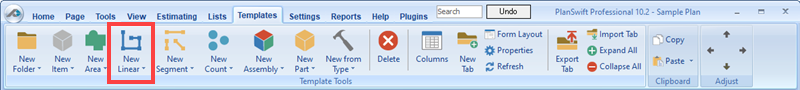 PlanSwift New Linear Button