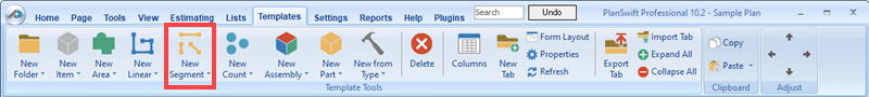 PlanSwft New Segment Button