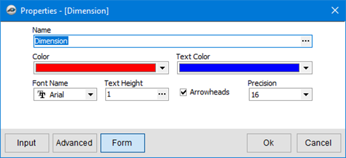 PlanSwift Settings Tab showing Default Settings for Dimensions