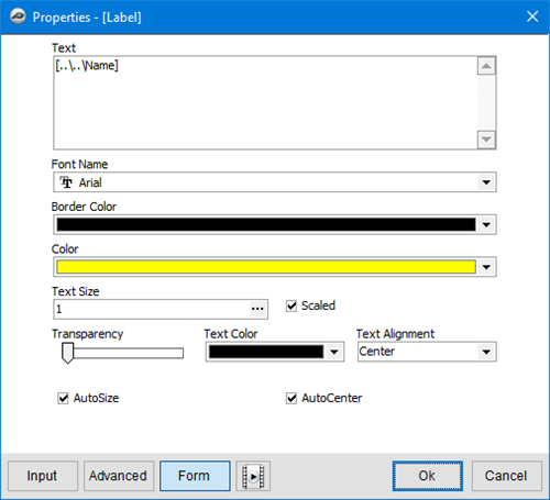PlanSwift Settings Tab showing Default Settings for Labels