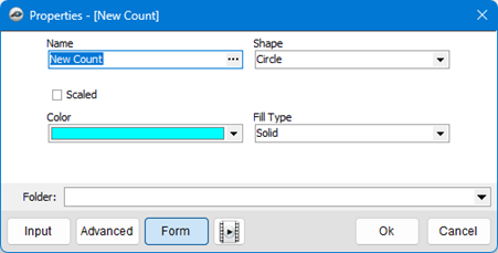 The PlanSwift Count Takeoff Item window