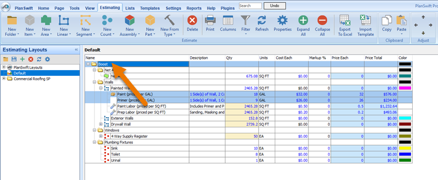 PlanSwift 11 Takeoff Boost toolbar