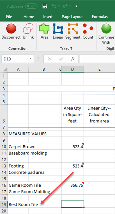 PlanSwift Excel Integration - Excel toolbar showing Continue With options