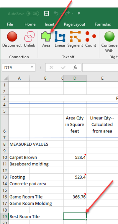 PlanSwift Excel Integration - Excel toolbar showing Continue With options