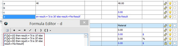 PlanSwift Formulas Advanced IF THEN ELSE Statement
