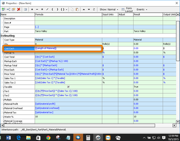 PlanSwift Nested Formulas 6