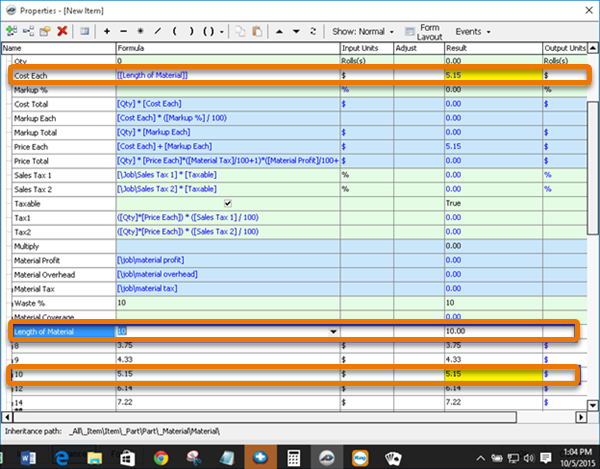PlanSwift Nested Formulas 7