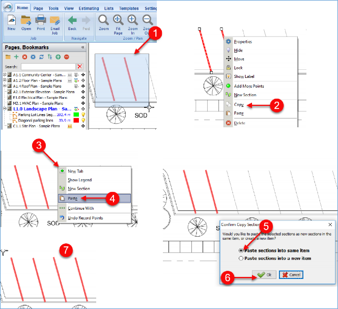 PlanSwift copying and pasting takeoff objects