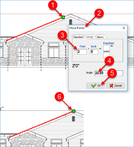 PlanSwift move point dialog box