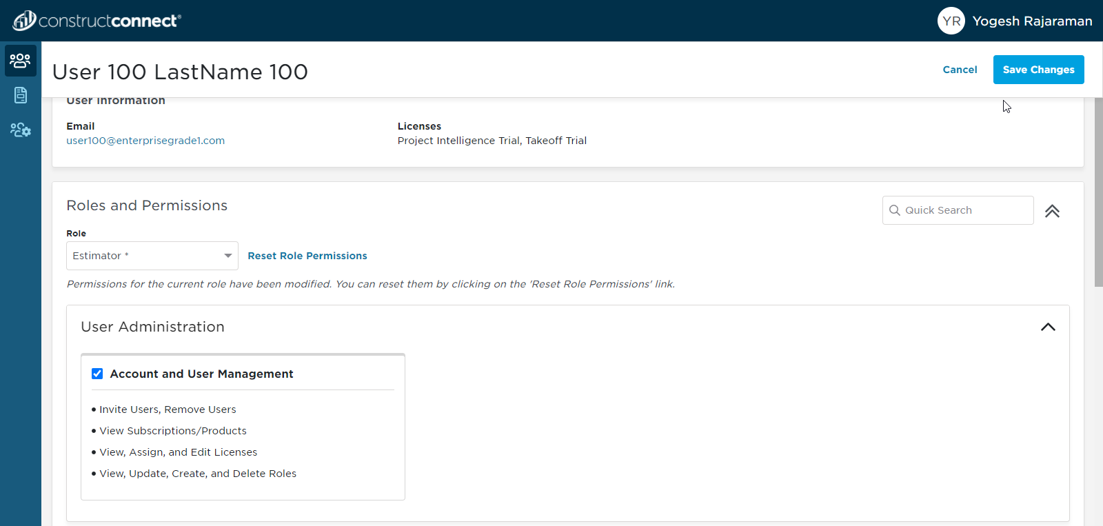 User Management Portal - New Permission Saved