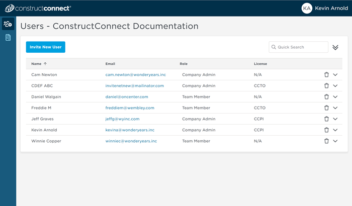 User Management Portal Users tab 
