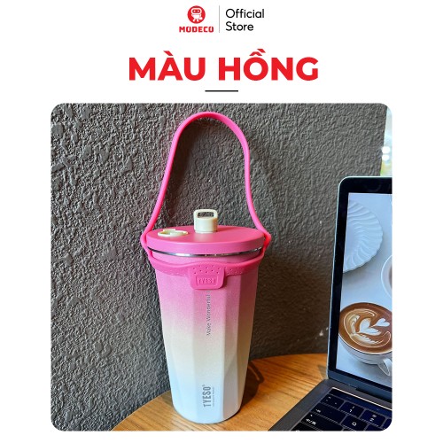 Dây Treo Ly Giữ Nhiêt Tyeso 600ml Chính Hãng - Dây Hồng