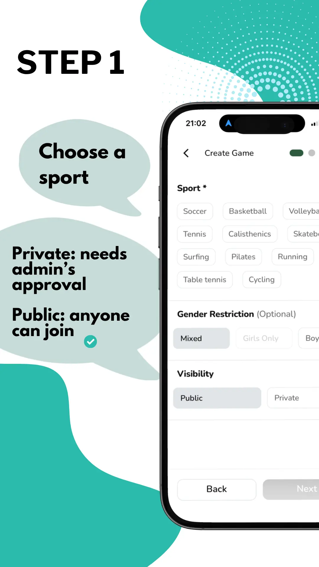Create a game — step 2