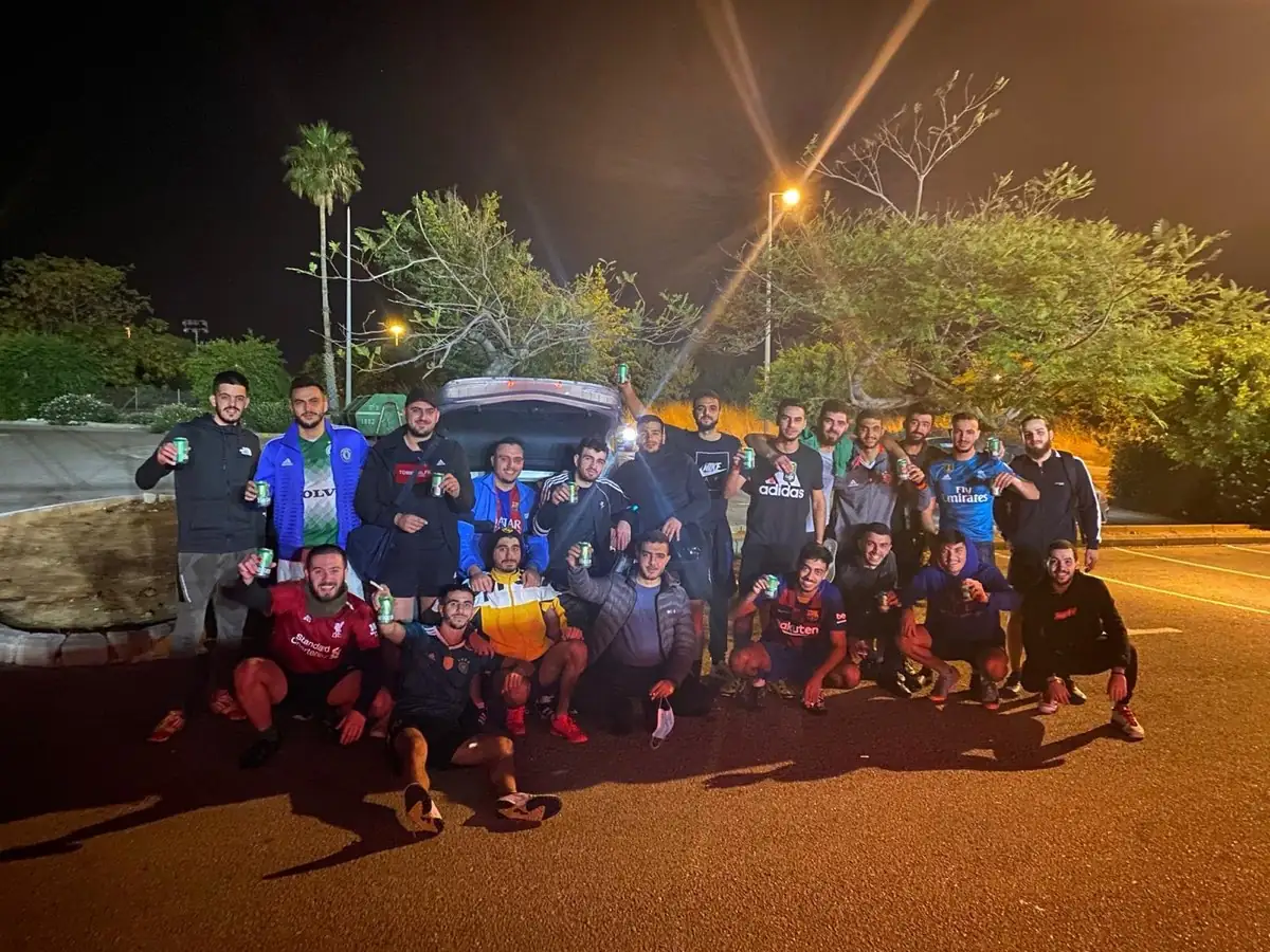 Soccer group using Matchn after a game