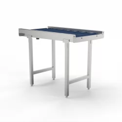 Roller conveyor and corner roller conveyor (exit)