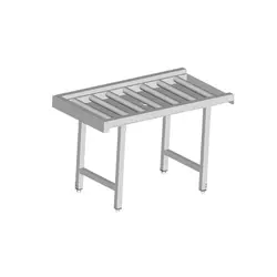 Roller conveyor and corner roller conveyor (exit)