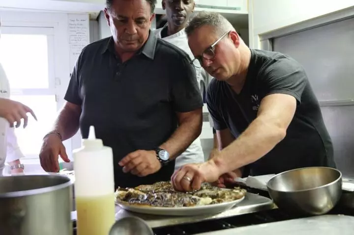 Preparing Charcoal Grilled Turbot at Txoko Getaria