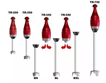 Trituradores-batidores y sus respectivos brazos