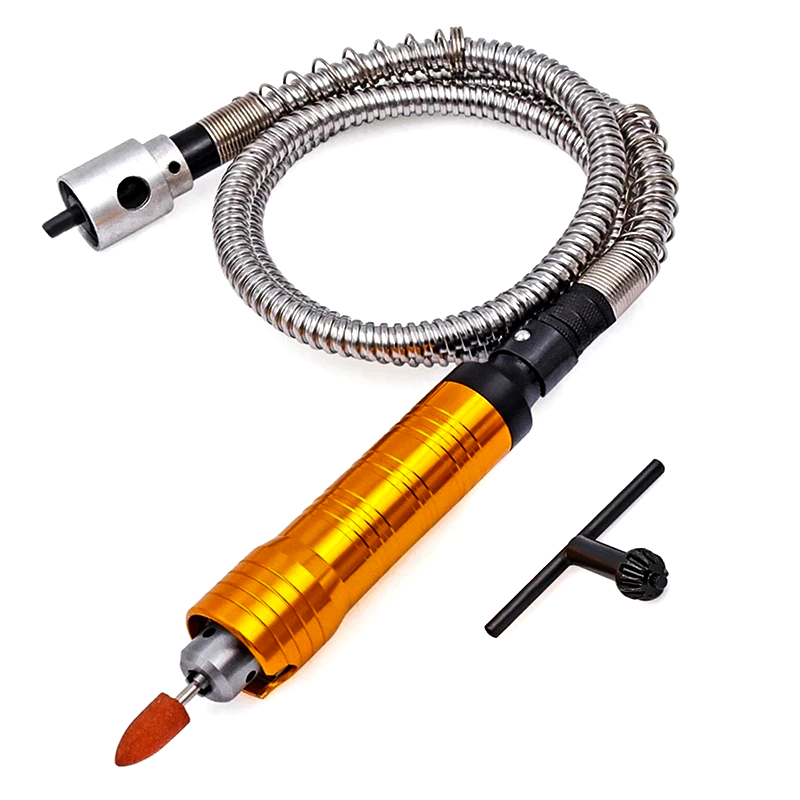 6mm Rotary Angle Grinder Attachment Flexible Flex Shaft + 0.3-6.5mm Drill Chuck Handpiece For Power Electric Drill Dremel Tool