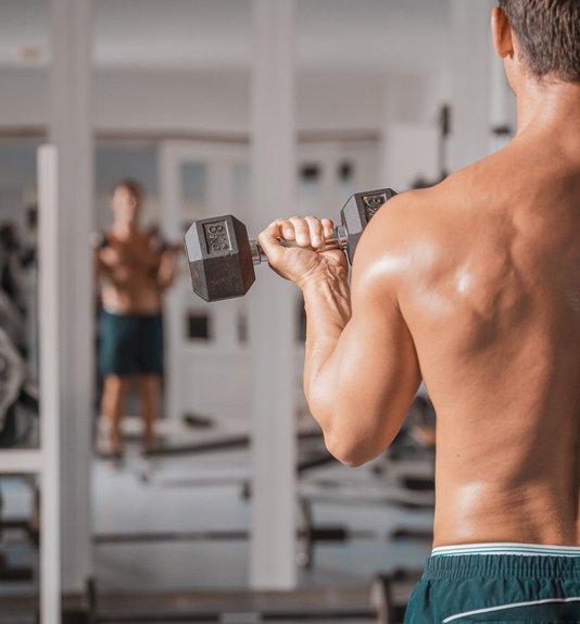 Man lifting heights in our gym