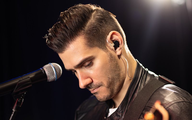 Guitarist with In-Ear Monitor