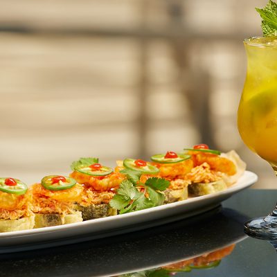 Chili Shrimp Roll & Exotic Mojito