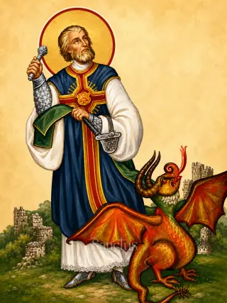 Saint Armel — Il était une fois, non pas dans un conte, mais au début du 6ème siècle, un jeune moine gallois nommé Armel, né dans le Glamorgan.