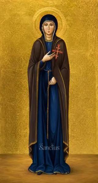 Saint Claire d'Assise — Claire naît à Assise en 1194, issue d'une famille noble et fortunée.