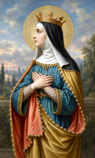 Sainte Mathilde — Née vers 895 dans une famille noble de Saxe, Mathilde fut éduquée par les religieuses bénédictines d'Herford, où sa piété profonde prit racine.